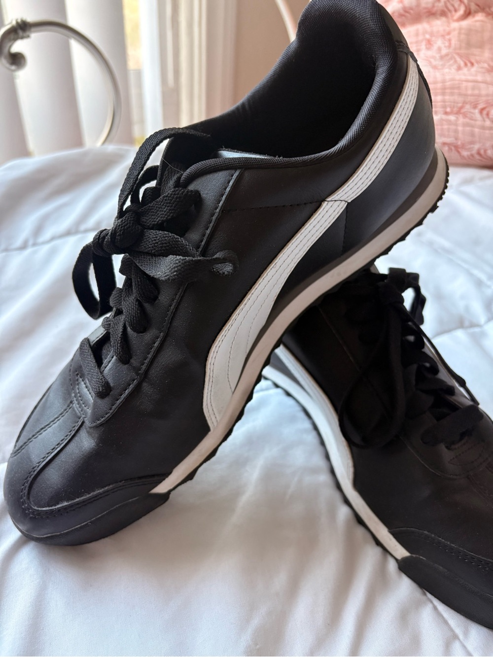 Puma Black Sneakers with White Stripe - Low-Profile Athletic Shoes